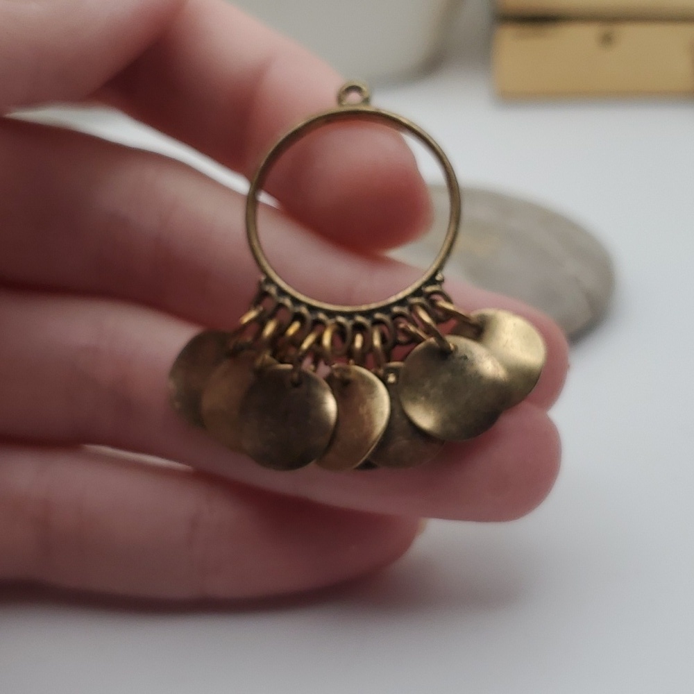 Sequin brass necklace pendant